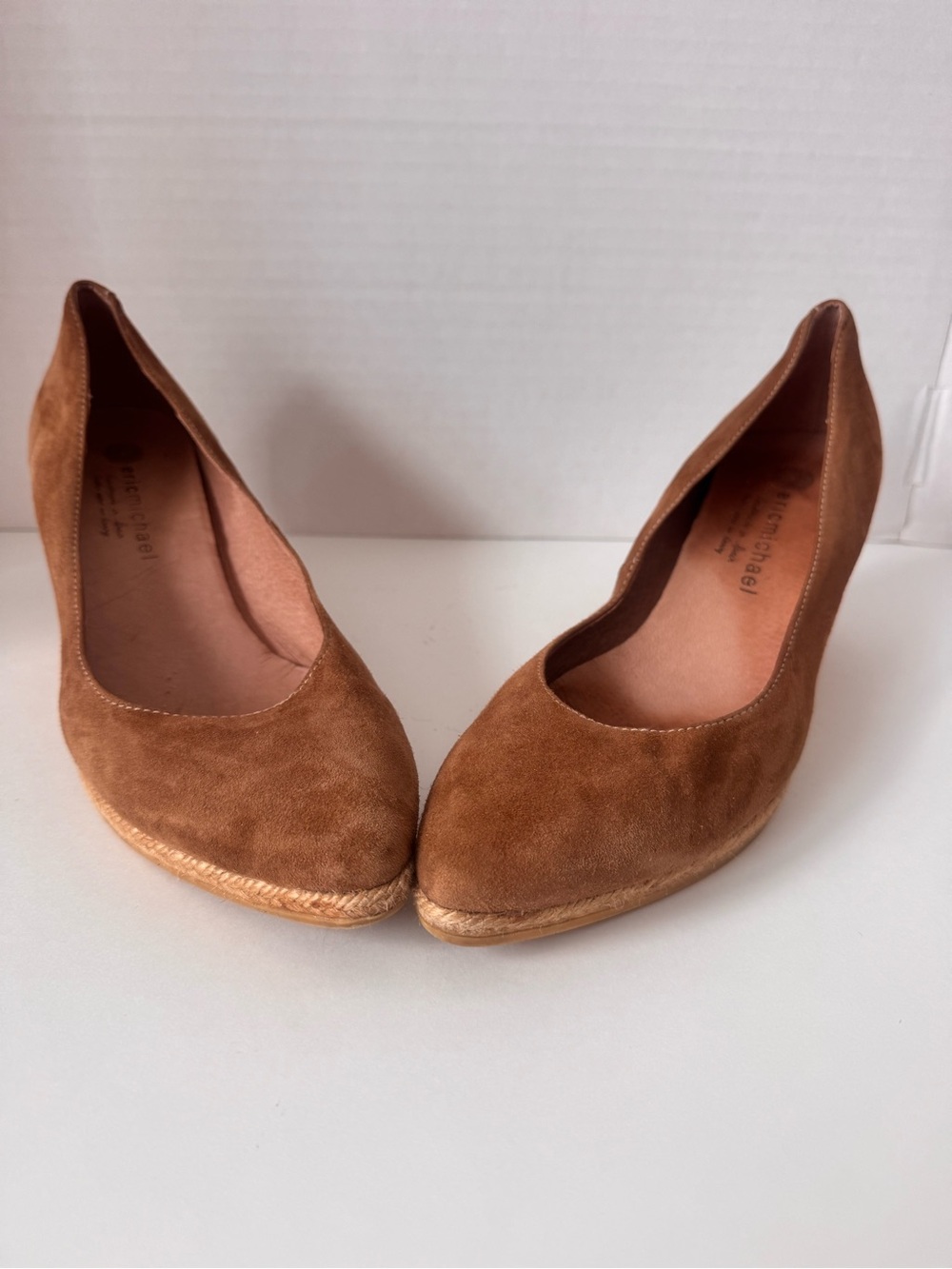 Eric Michael Women’s Suede Wedge Pumps Brown/Taupe US 10 Comfort Shoes